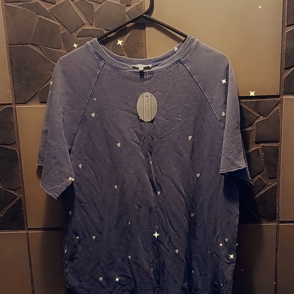 Blue Heart Pattern T-Shirt